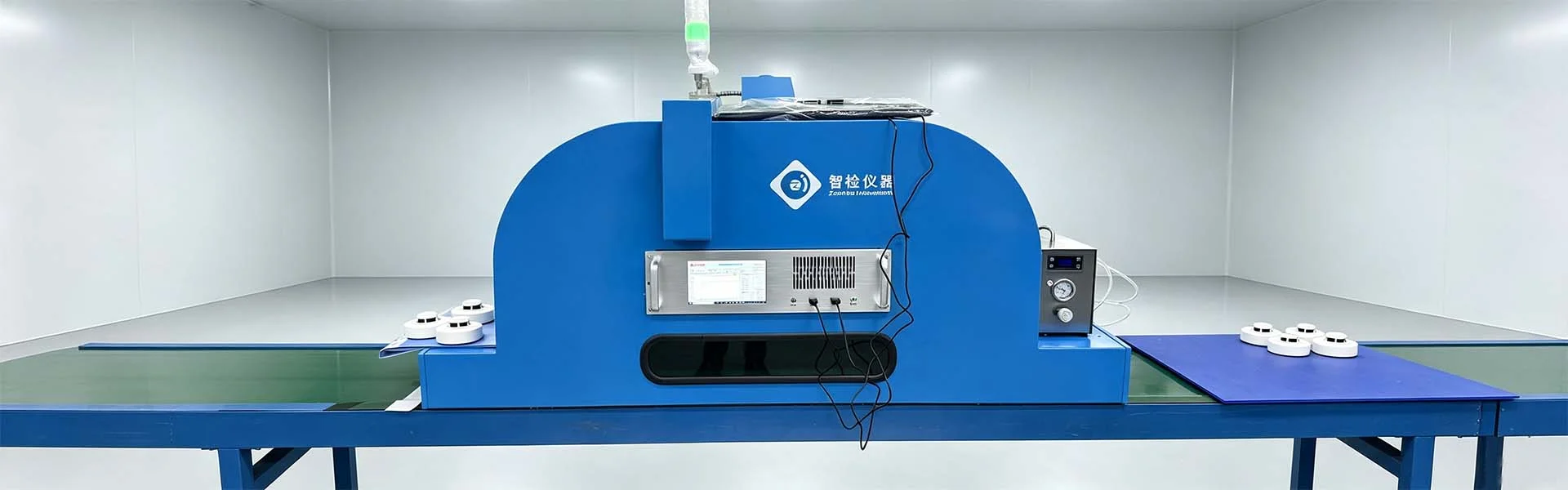 Production Test Smoke Tunnel for Conveyor Belt smoke alarm productiontest tunnel2